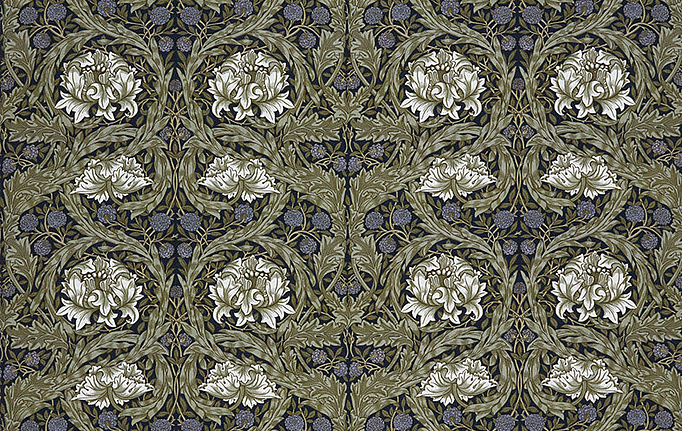 Английская ткань William Morris At Home, коллекция Kelmscott Gardens Volume II, артикул African Marigold/Cornflower