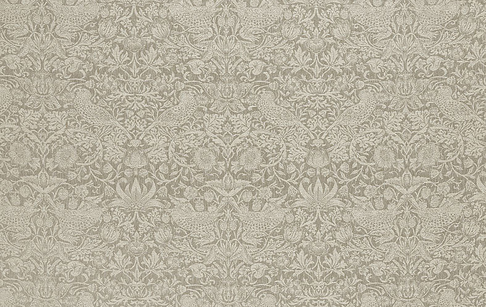 Английская ткань William Morris At Home, коллекция Kelmscott Gardens Volume II, артикул Strawberry Thief Woven/Limestone
