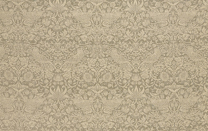 Английская ткань William Morris At Home, коллекция Kelmscott Gardens Volume II, артикул Strawberry Thief Woven/Walnut