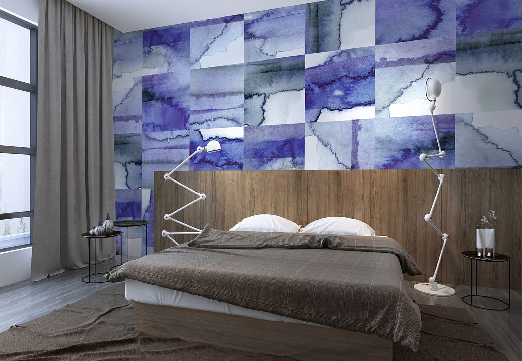 Обои Newmor Premier Watercolour-Tiles/Cobalt