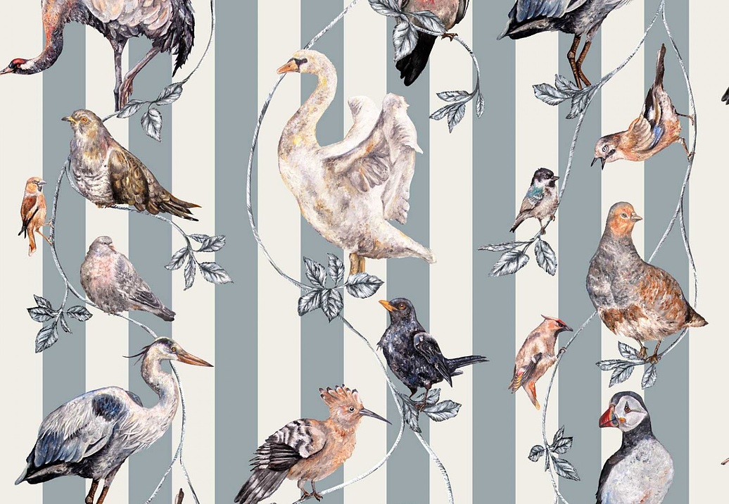 Панно и фотообои House Of Hackney London 2 Flights of Fancy/Grey Stripe