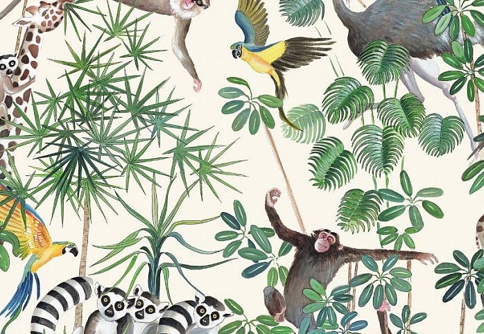 Ткань Thevenon La Jungle des Animaux/Circus Parade 2149601