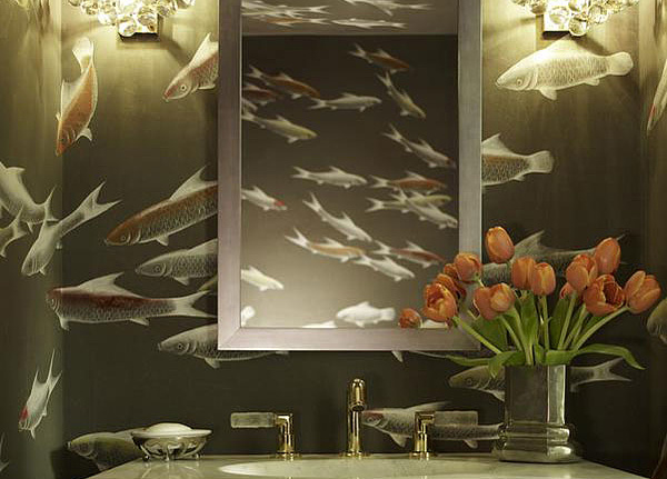 Обои De Gournay Japanese & Korean Fishes/K-08