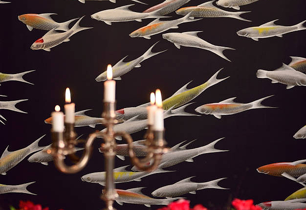 Обои De Gournay Japanese & Korean Fishes/K-08