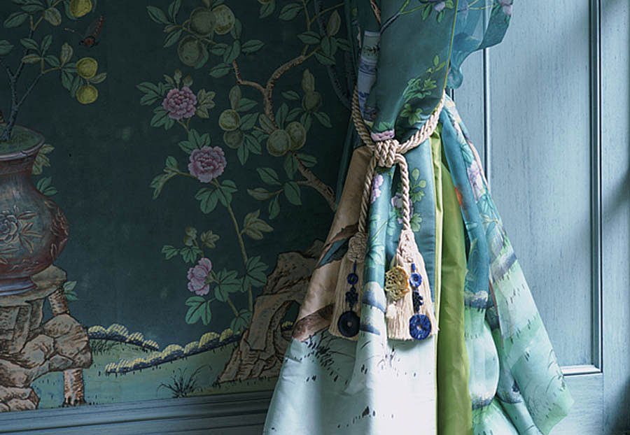 Обои De Gournay Chinoiserie Jardinieres &Citrus Trees/C-075