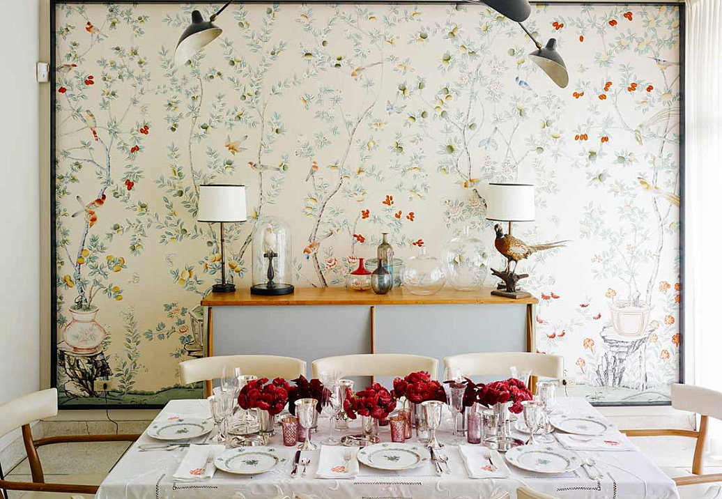 Обои De Gournay Chinoiserie Jardinieres &Citrus Trees/C-075