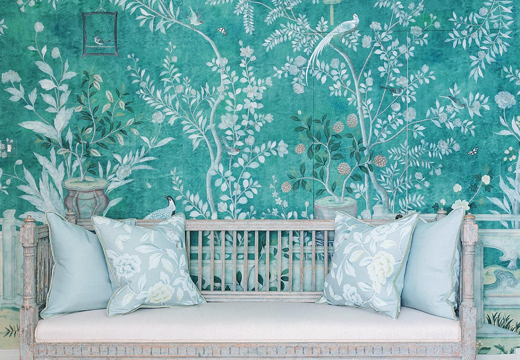 Обои De Gournay Chinoiserie Salon Vert/C-088