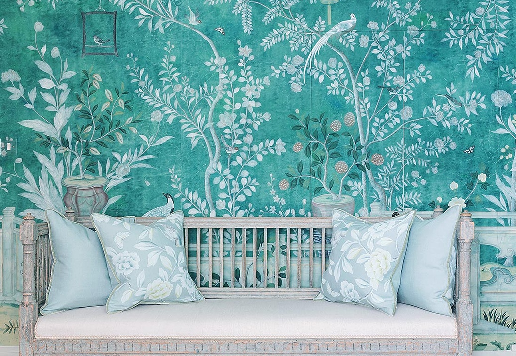 Обои De Gournay Chinoiserie Salon Vert/C-088