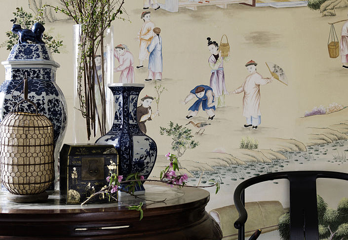 Обои De Gournay Chinoiserie Hampton Court/C-025