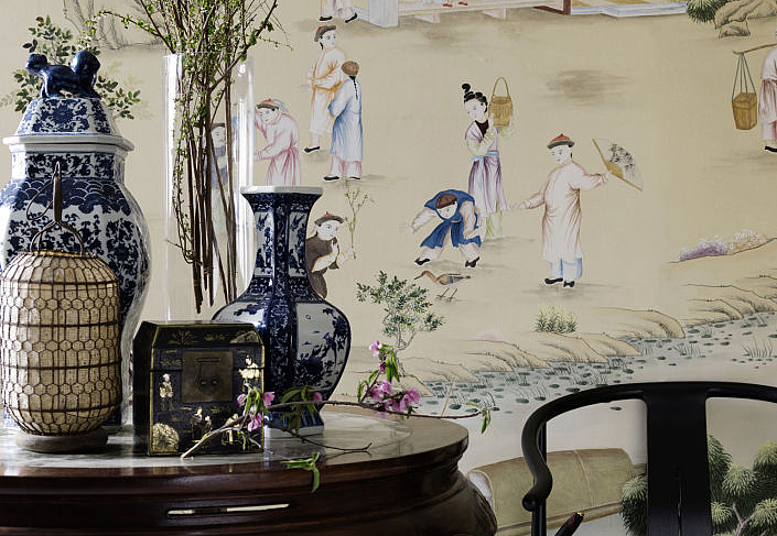 Обои De Gournay Chinoiserie Hampton Court/C-025