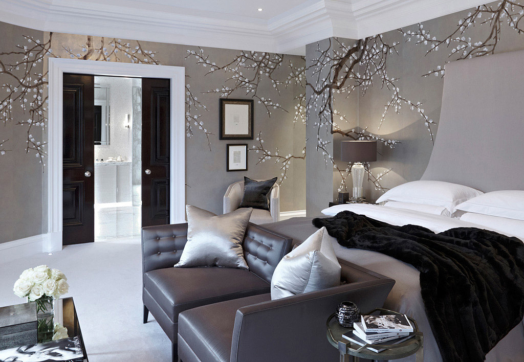 Обои De Gournay Japanese & Korean Plum Blossom/K-07