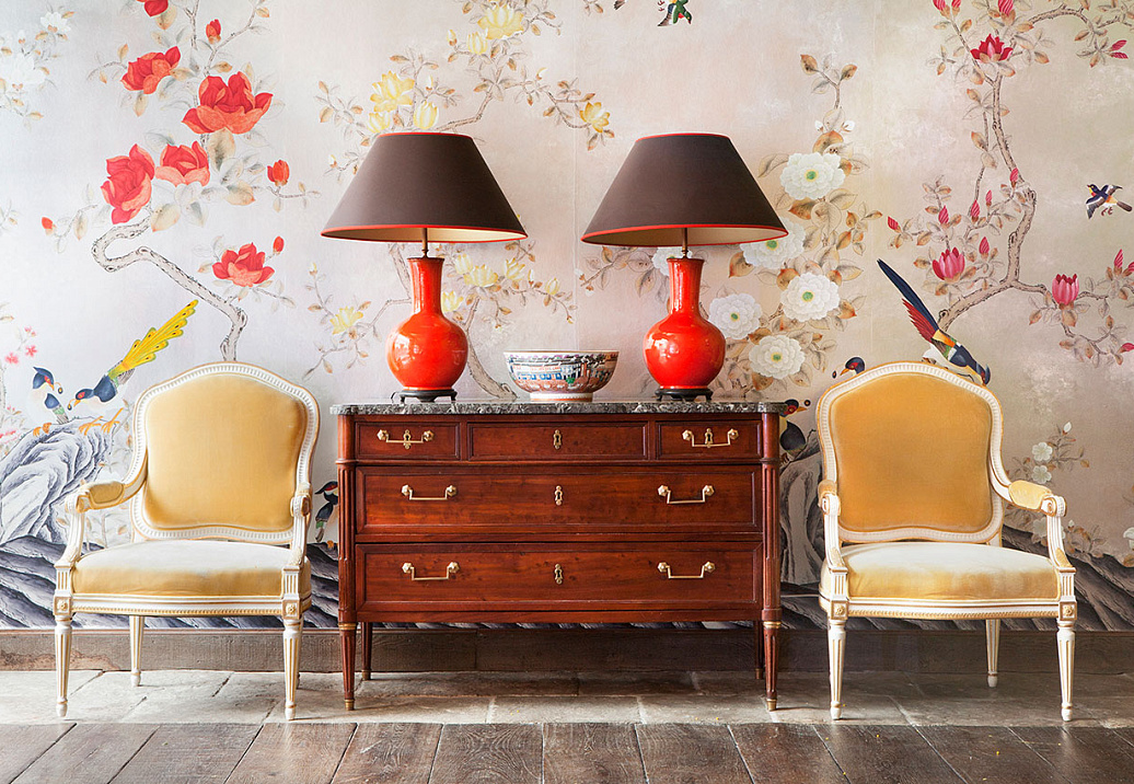 Обои De Gournay Japanese & Korean Japanese Garden/K-05