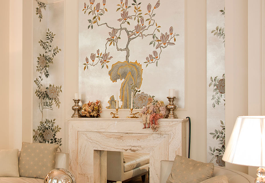 Обои De Gournay Japanese & Korean Summer Night Blossom/K-02