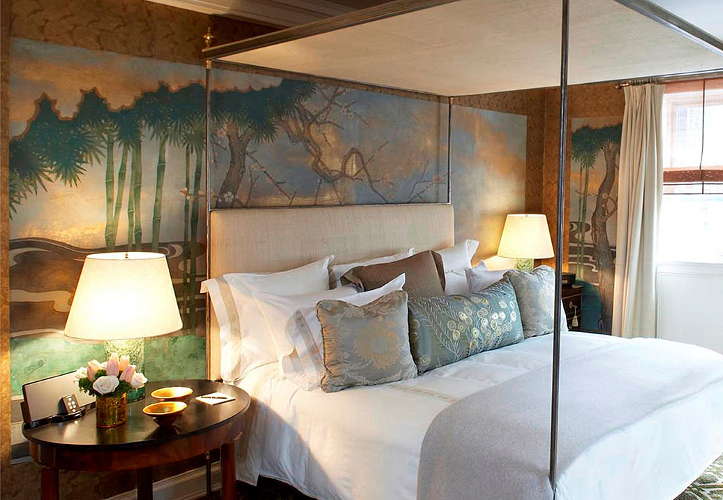 Обои De Gournay Japanese & Korean Bamboo River Blossom/K-14