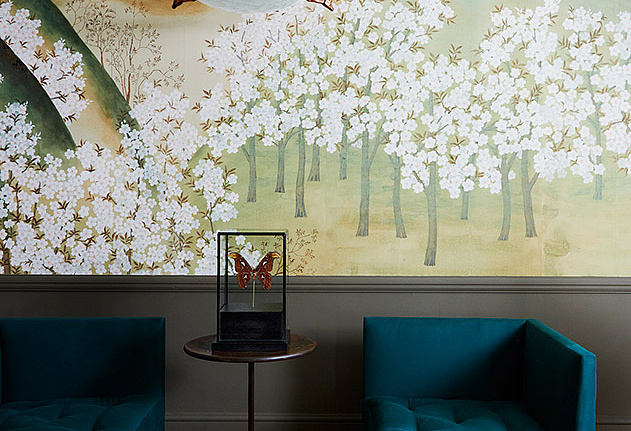 Обои De Gournay Japanese & Korean Kiso Mountains/K-20