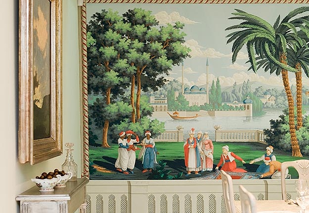 Обои De Gournay Papiers Peints Panoramiques Rives du Bosphore/E-18