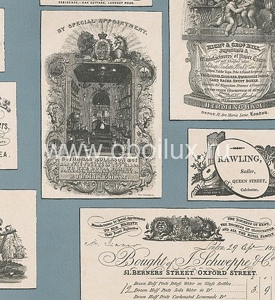 Обои Lewis & Wood Book I - Sporting & Character LW5448/Trade Cards Blue